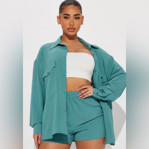 Fashion Nova Take Me Uptown Short Set In Green-Size 1X NWT💚 - Picture 2 of 8